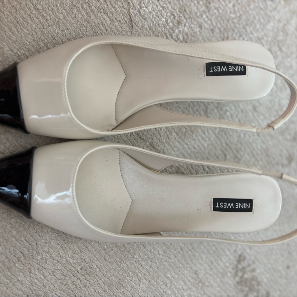 Nine West Cream and Black Heels